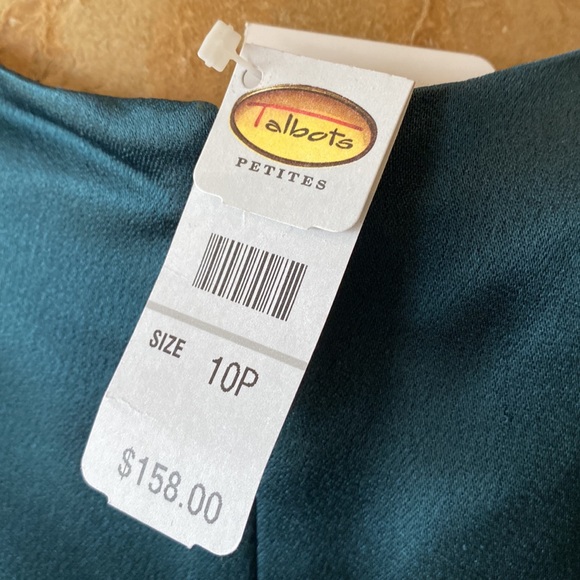 NWT Talbots Cocktail Dress in Teal Green. Size 10 p - Picture 4 of 6